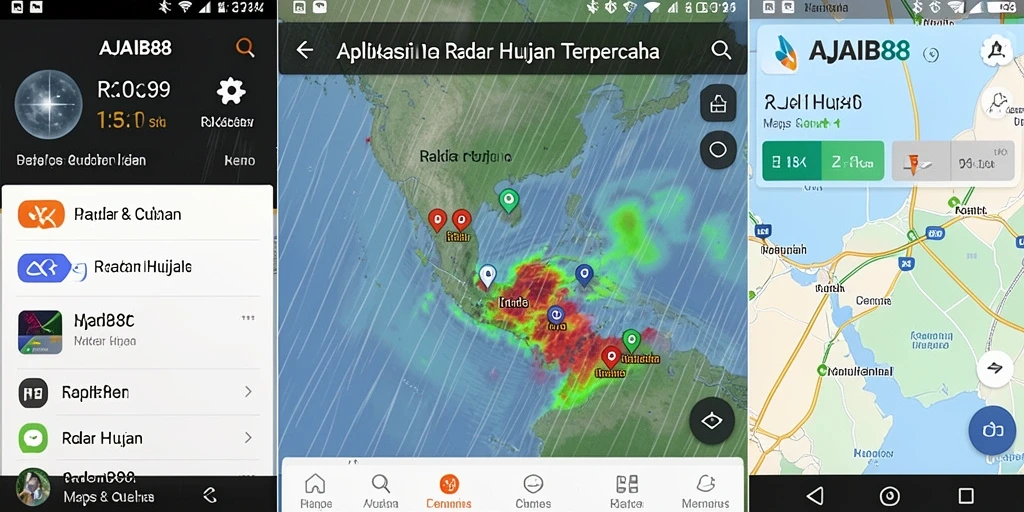 Tampilan antarmuka AJAIB88 dengan peta radar hujan yang interaktif.