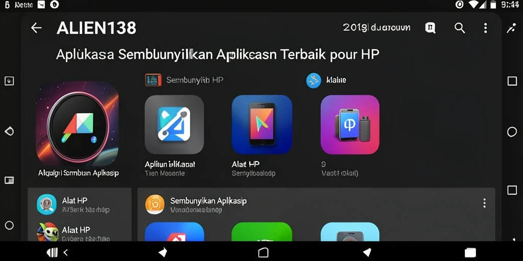 Tampilan antarmuka ALIEN138 yang intuitif untuk menyembunyikan aplikasi dengan mudah.