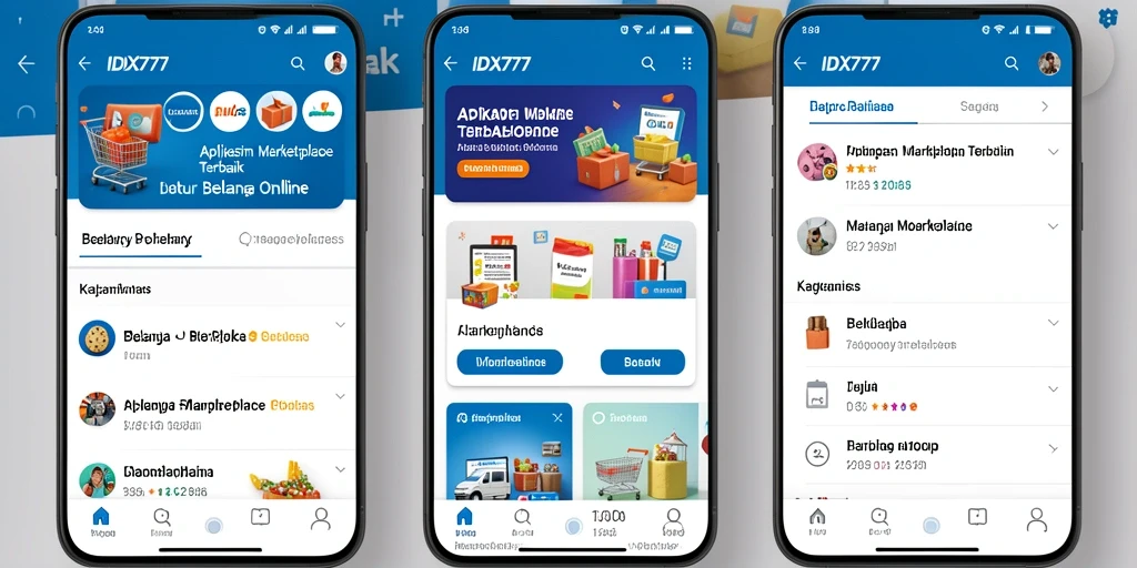 Tampilan antarmuka aplikasi IDX777 yang memudahkan belanja online.