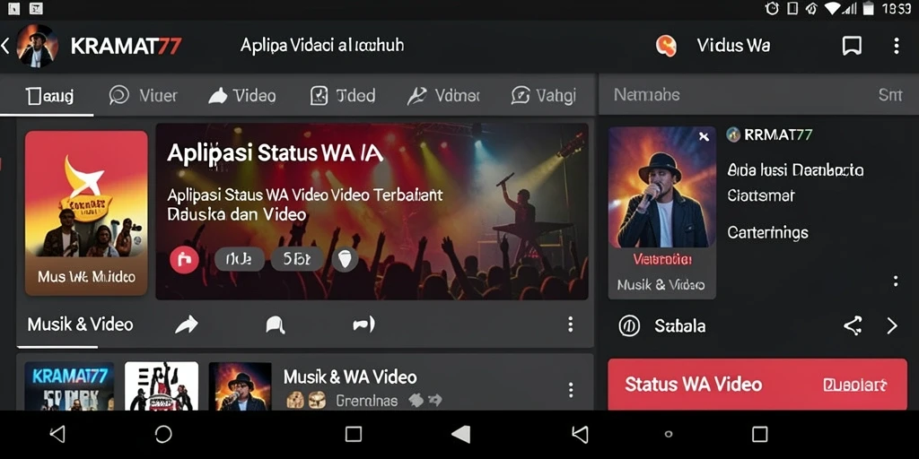 Antarmuka KRAMAT77 yang intuitif untuk status video.