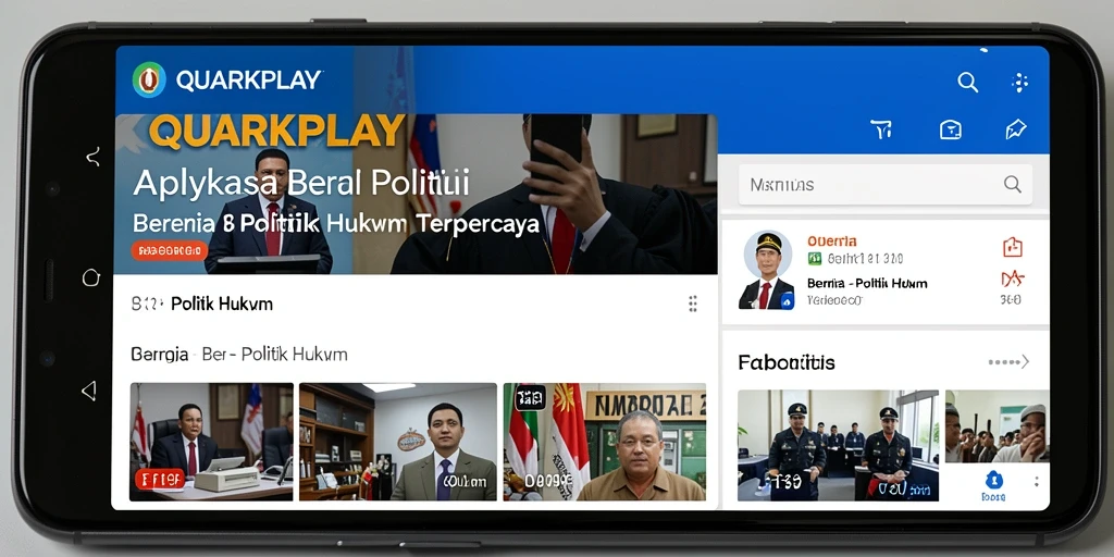 Tampilan antarmuka QUARKPLAY memberikan kemudahan akses berita politik dan hukum.