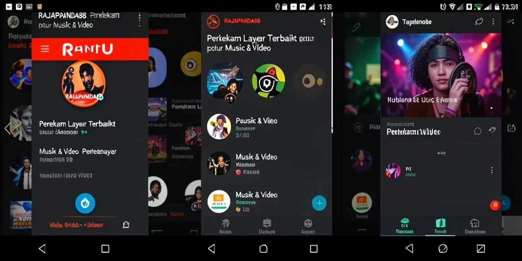 Antarmuka aplikasi RAJAPANDA88 yang user-friendly untuk Perekam Layar.